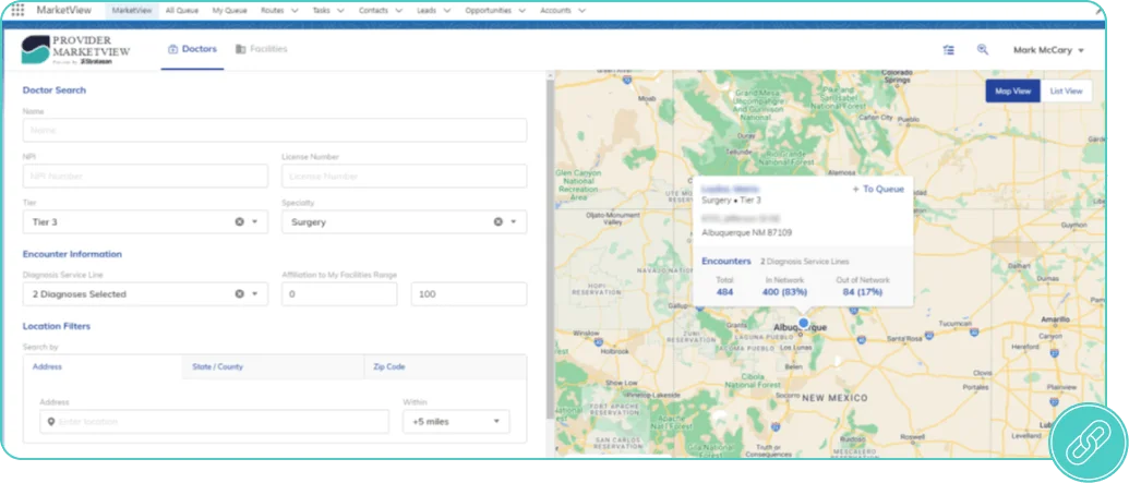 Provider
						Profiling App: Map view of Providers